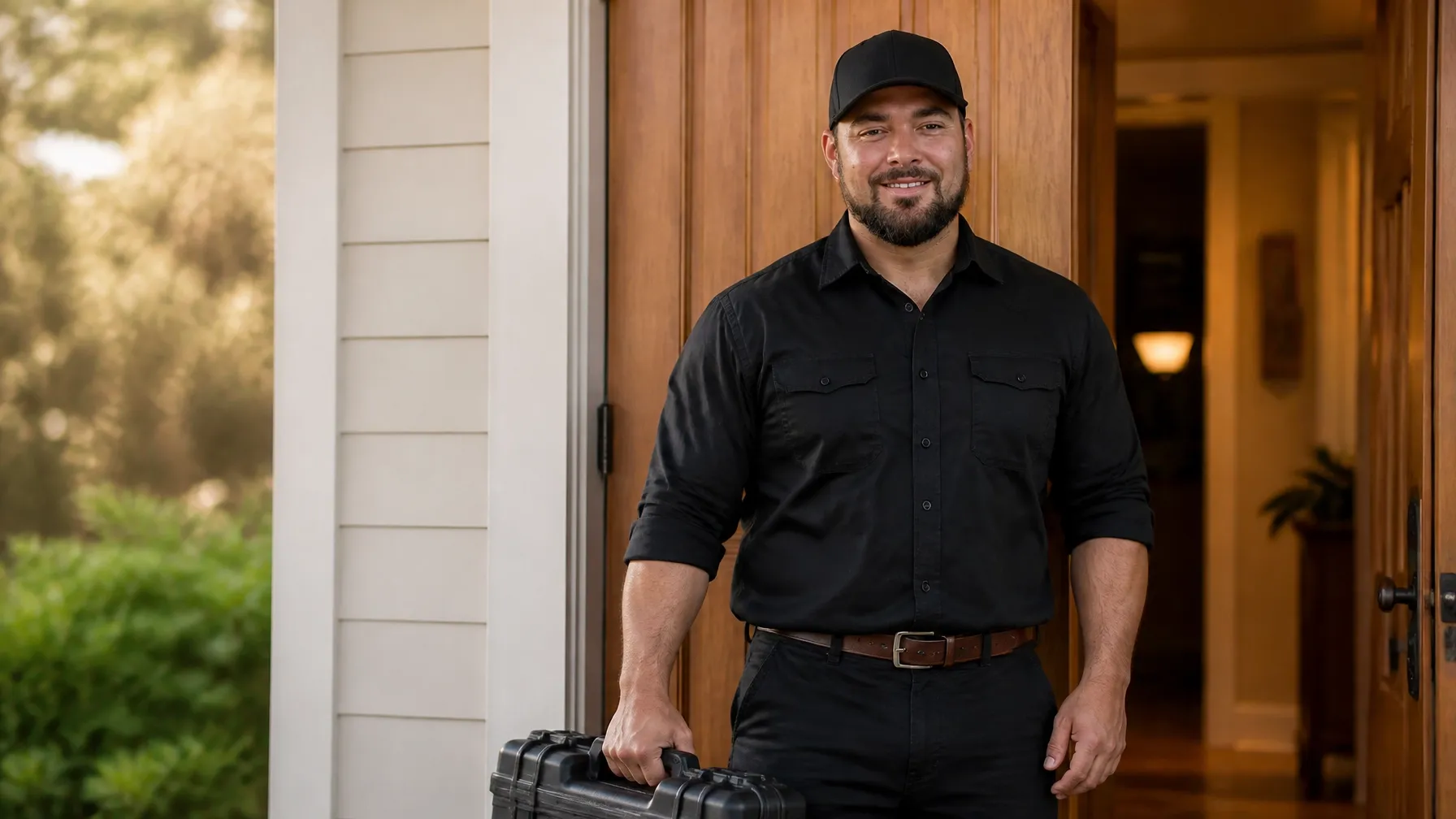 Maintenance professional ready to help with a home project